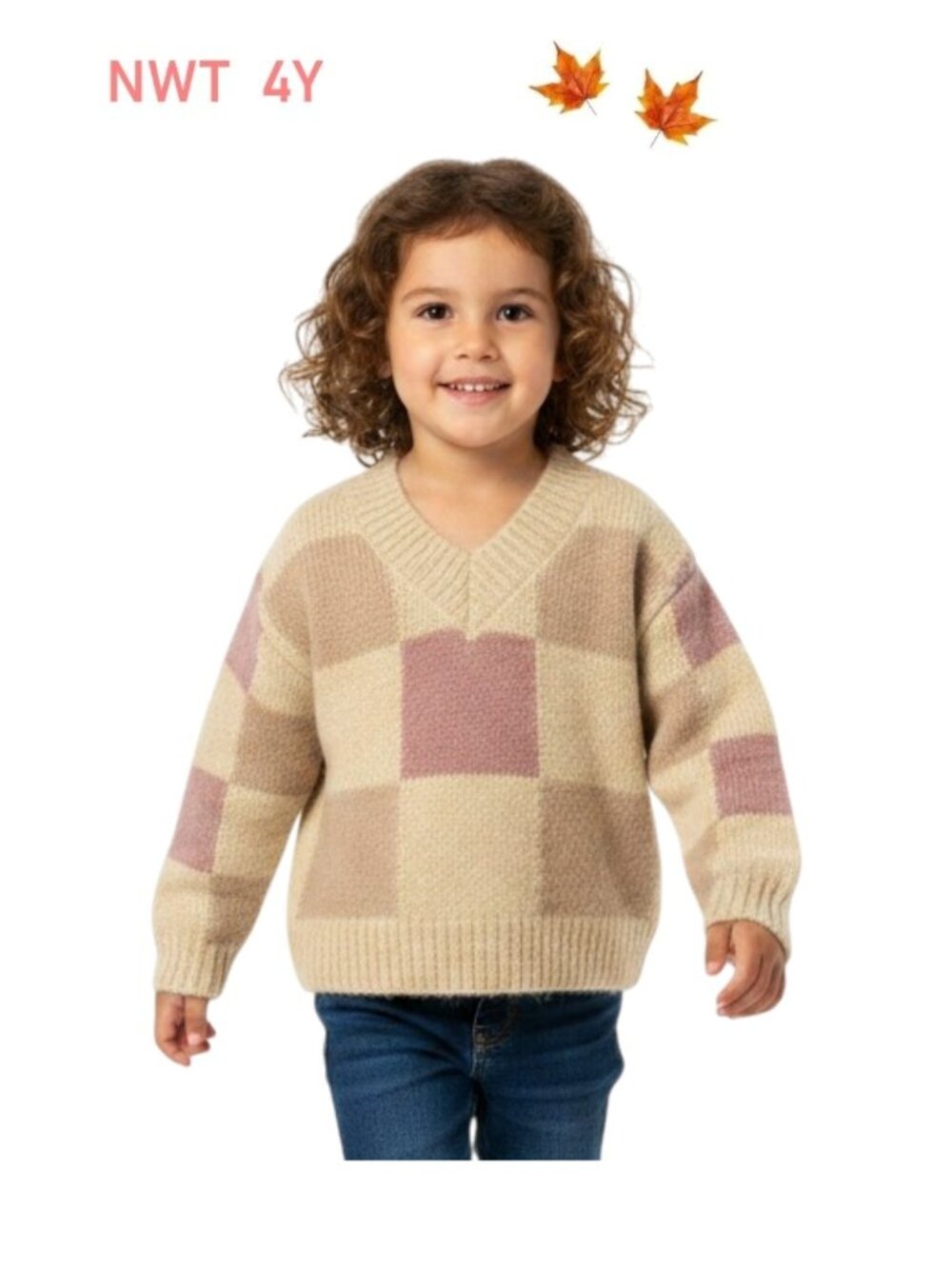 Vignette - Color Block Cotton Sweater - Size 4Y